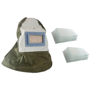 Maska ochronna do piaskowania + 10 szybek